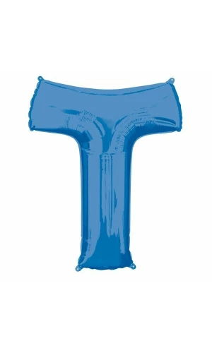 Blue Letter " T " Foil Balloon 34''