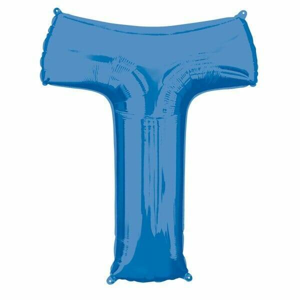 Blue Letter " T " Foil Balloon 34''