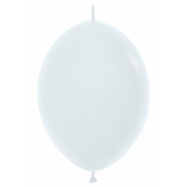 Fashion Solid - White Link-o-Loon Latex Balloon  - (12" / 30cm)
