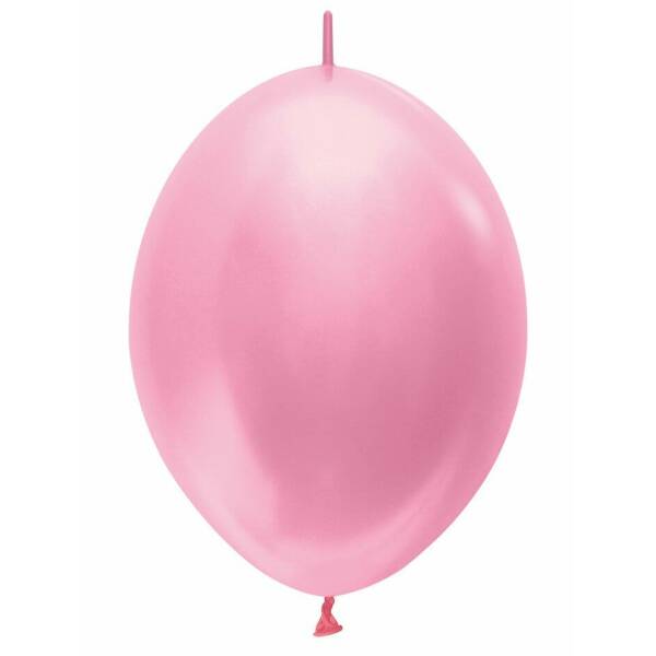 Satin Pearl - Pink Link-o-Loon Latex Balloon  - (12" / 30cm)