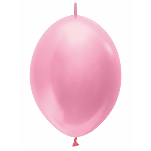 Satin Pearl - Pink Link-o-Loon Latex Balloon  - (12" / 30cm)