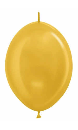 Metallic - Gold Link-o-Loon Latex Balloon  - (12" / 30cm)