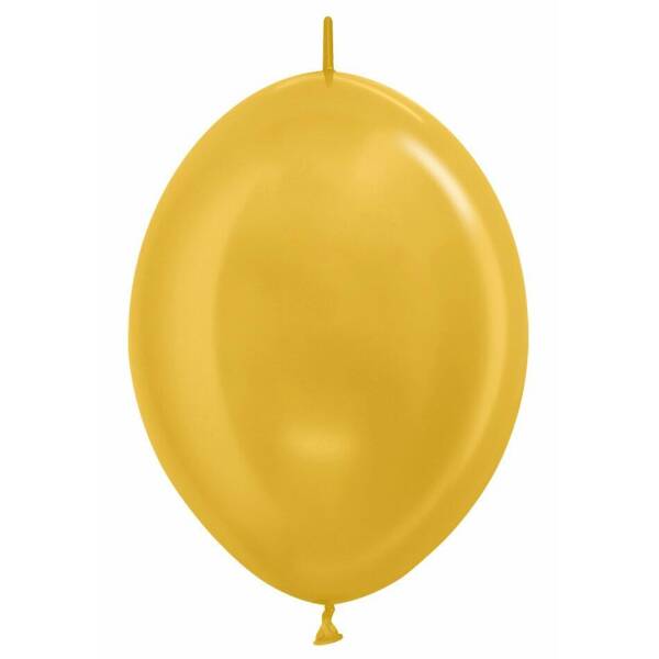 Metallic - Gold Link-o-Loon Latex Balloon  - (12" / 30cm)