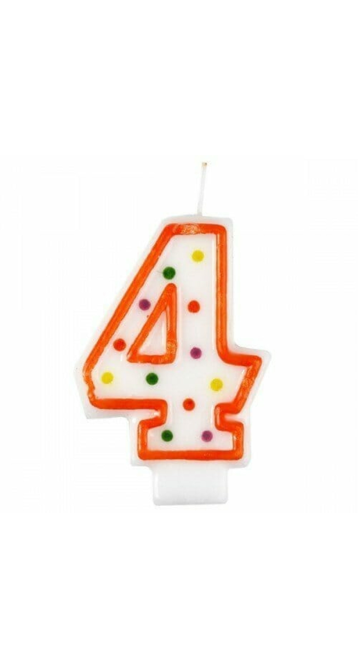 Candle Number 4 Orange - 7cm