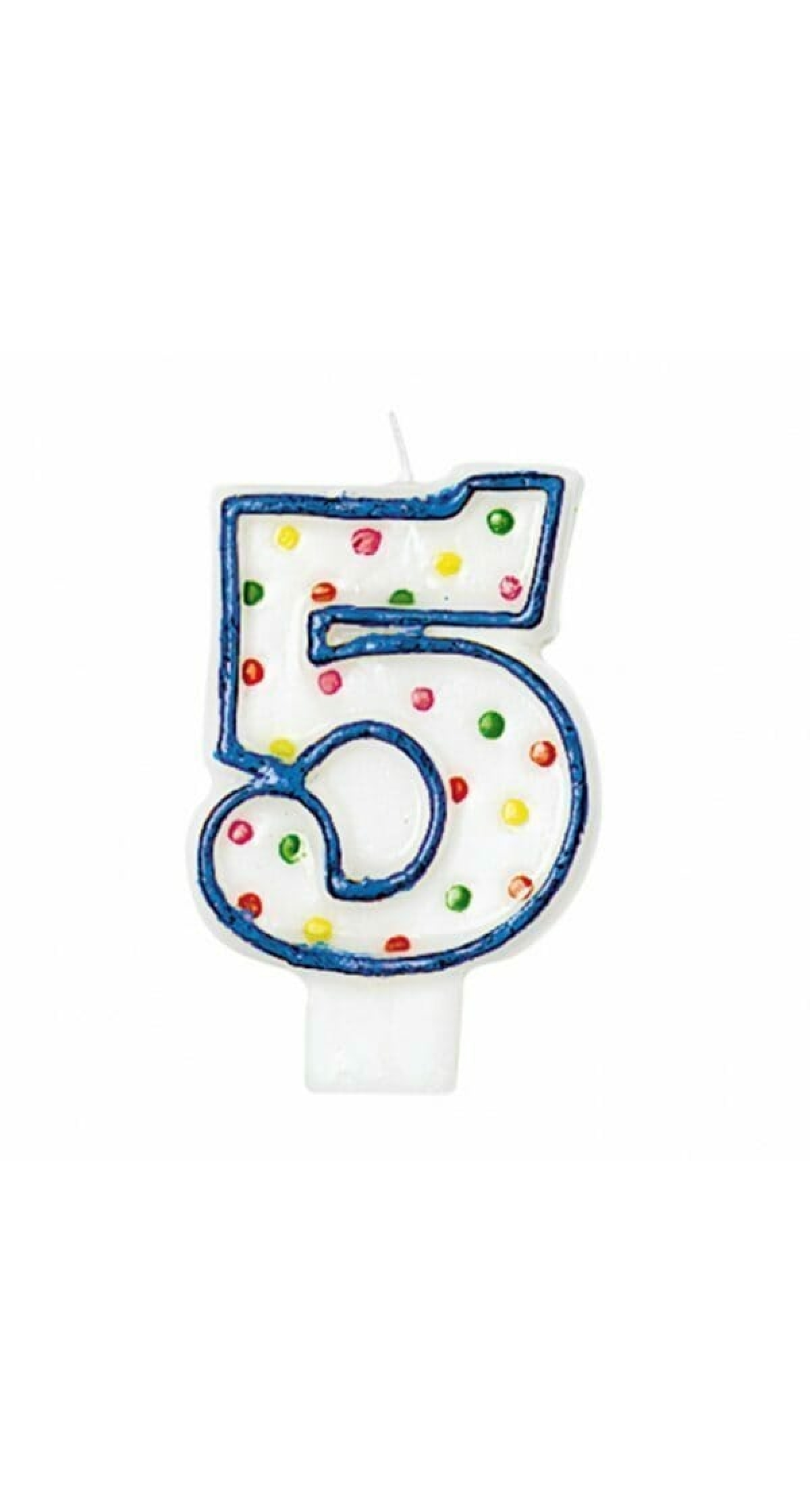 Candle Number 5 Blue - 7cm