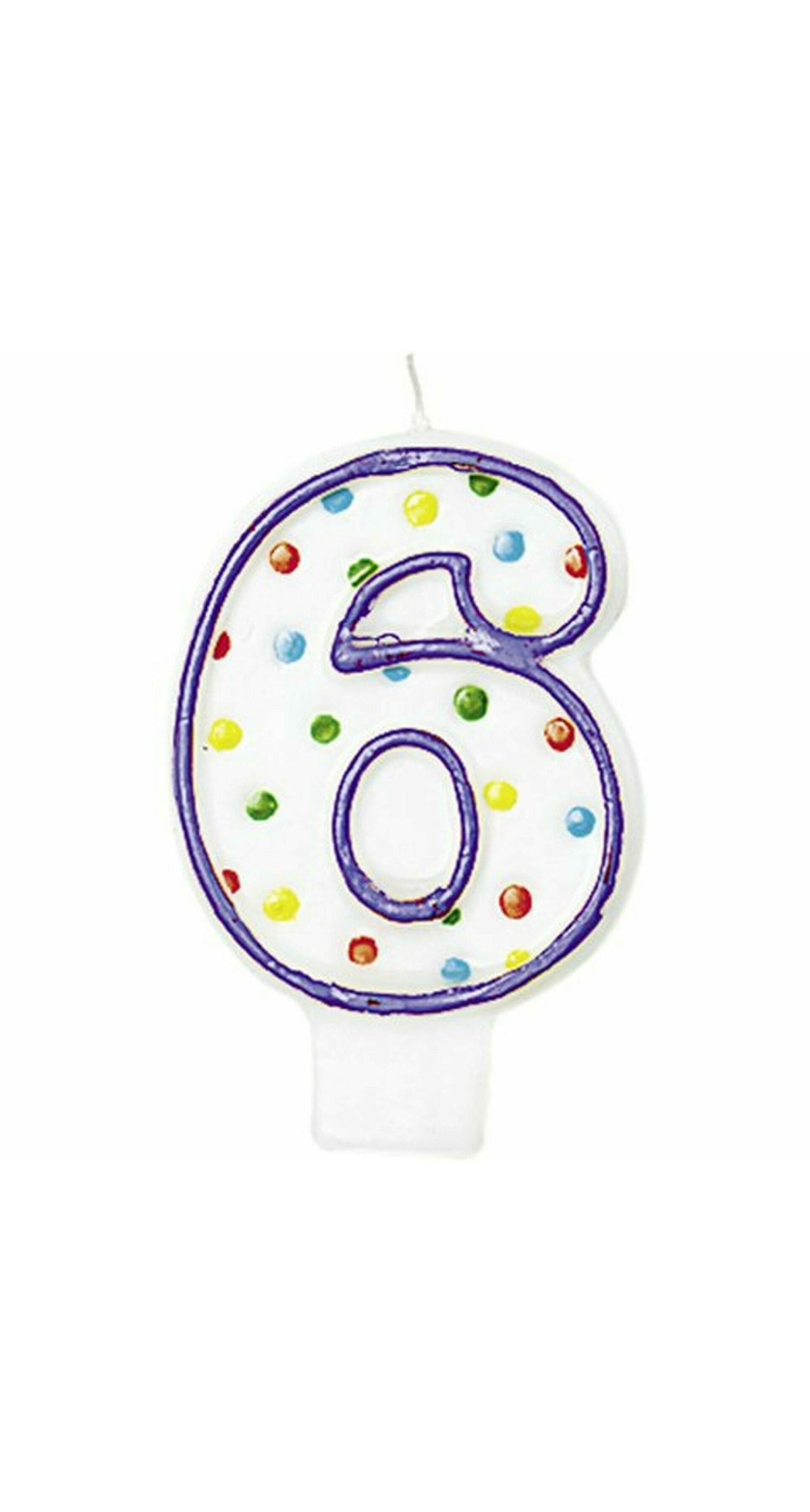 Candle Number 6 Purple - 7cm