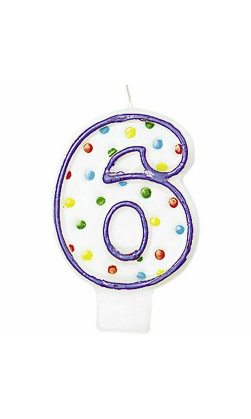 Candle Number 6 Purple - 7cm