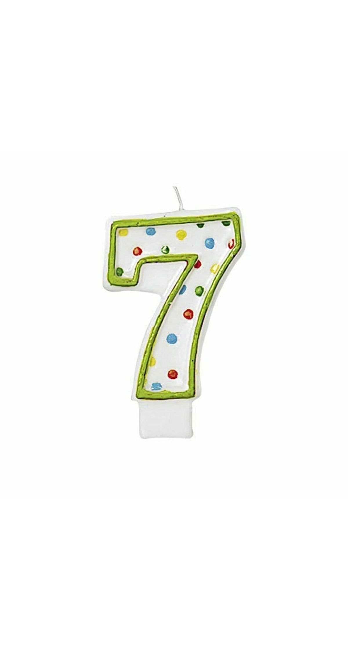 Candle Number 7 Green - 7cm