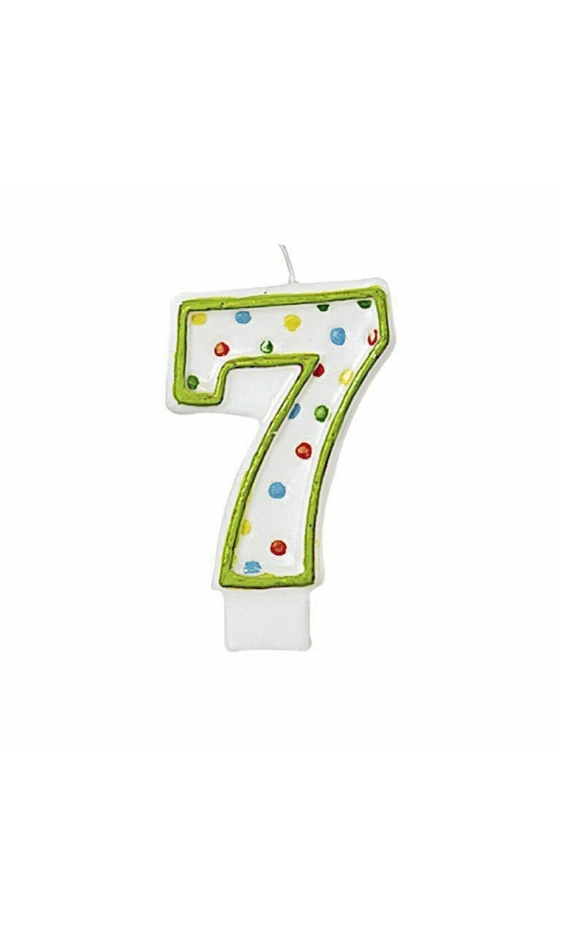 Candle Number 7 Green - 7cm