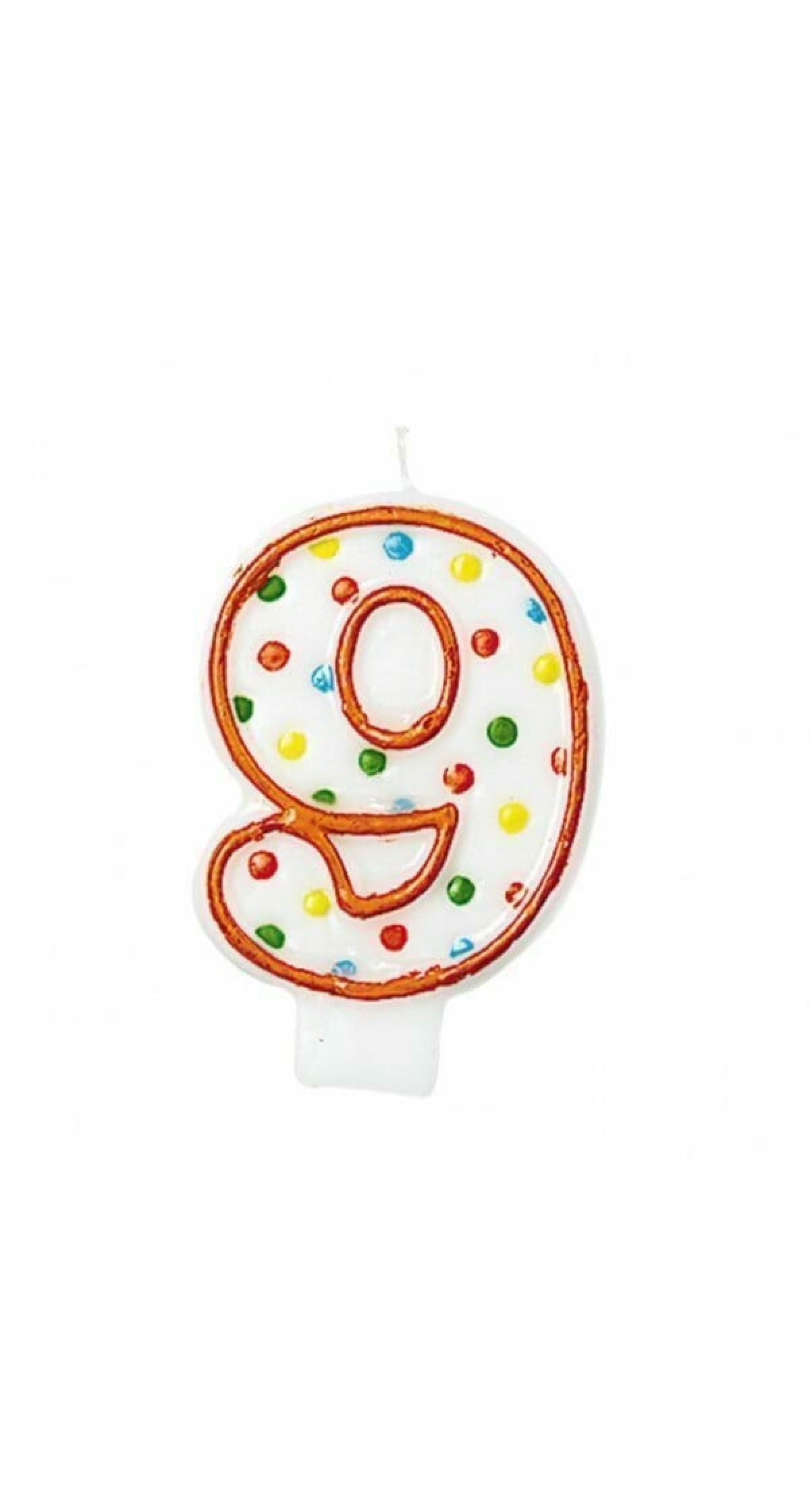 Candle Number 9 Orange - 7cm