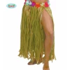 Hawaiian Yellow Hula Skirt With Flowers 75cm Long - Adult One Size