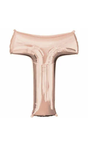 Rose Gold Letter "T" Foil Balloon 34''