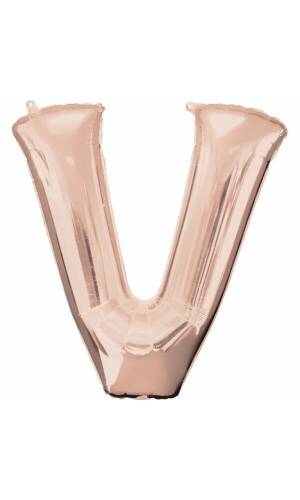 Rose Gold Letter " V " Foil Balloon 34''