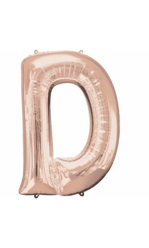 Rose Gold Letter " D " Foil Balloon 34''
