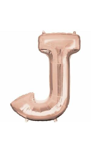 Rose Gold Letter " J " Foil Balloon 34''