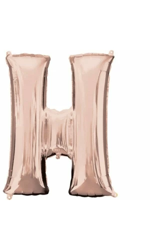 Rose Gold Letter " H " Foil Balloon 34''