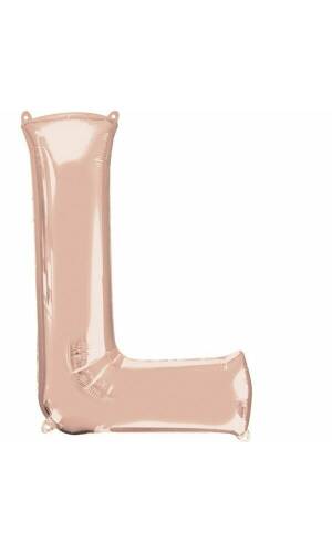 Rose Gold Letter "L" Foil Balloon 34''