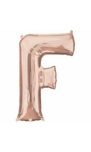 Rose Gold Letter "F" Foil Balloon 34''