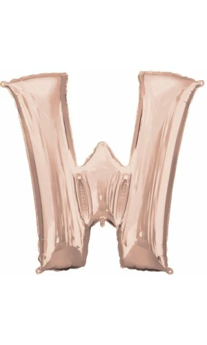 Rose Gold Letter "W" Foil Balloon 34''