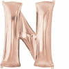 Rose Gold Letter " N " Foil Balloon 34''