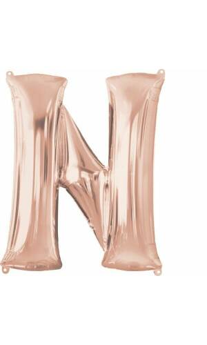 Rose Gold Letter " N " Foil Balloon 34''