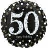 Jumbo Silver Sparkling Birthday 50 Foil Balloon - 71 x 71cm
