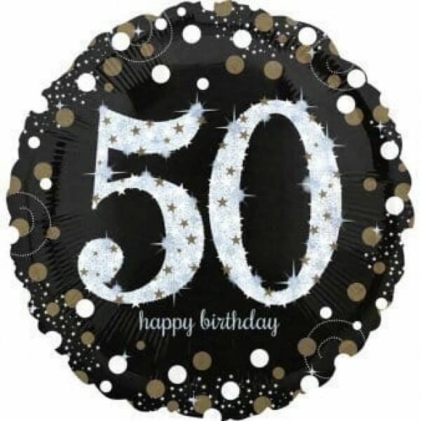 Jumbo Silver Sparkling Birthday 50 Foil Balloon - 71 x 71cm