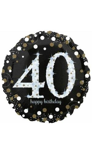 Jumbo Silver Sparkling Birthday 40 Foil Balloon - 71 x 71cm
