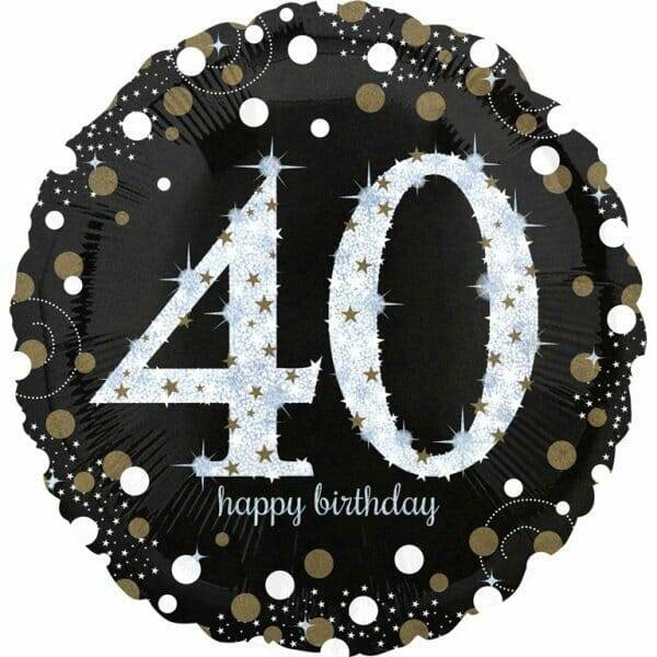 Jumbo Silver Sparkling Birthday 40 Foil Balloon - 71 x 71cm