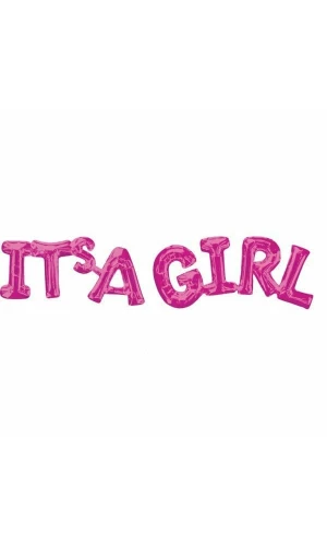 Pink Phrase "It's A Girl'' Foil Balloon