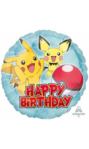 Pokemon Happy Birthday Standard Round Foil Balloon - 18''