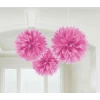 Pink Paper Fluffy Decorations 40.6cm - 3pk