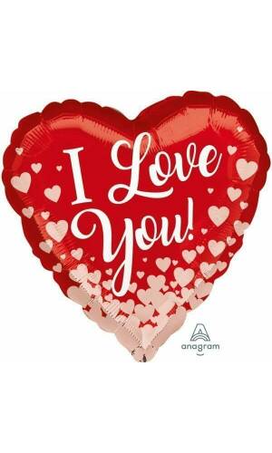 Rose Gold Hearts Standard Foil Balloon - 43cm