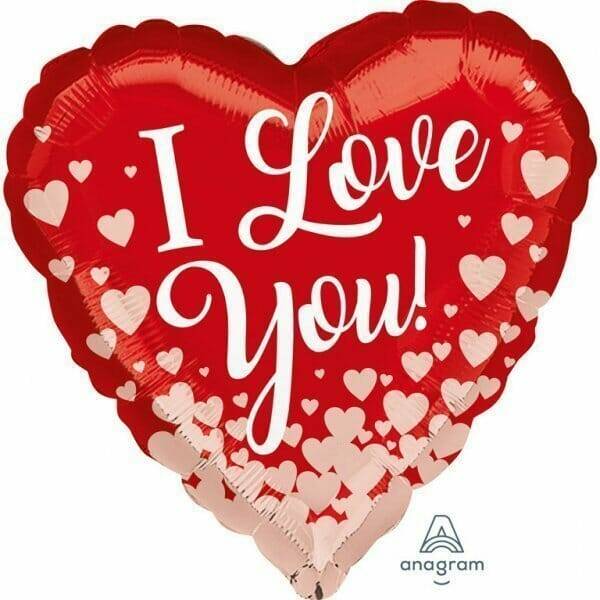 Rose Gold Hearts Standard Foil Balloon - 43cm