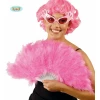 21-Strut Pink Feather Fan