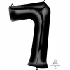 Black Number " 7 " Foil Balloon 34''