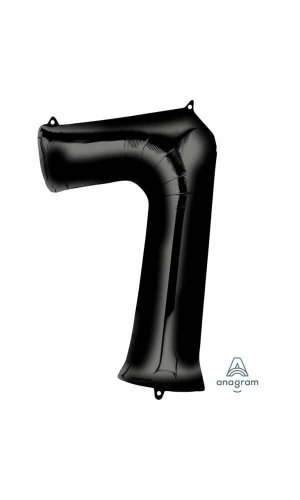 Black Number " 7 " Foil Balloon 34''