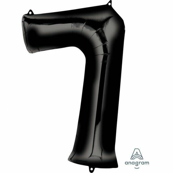 Black Number " 7 " Foil Balloon 34''