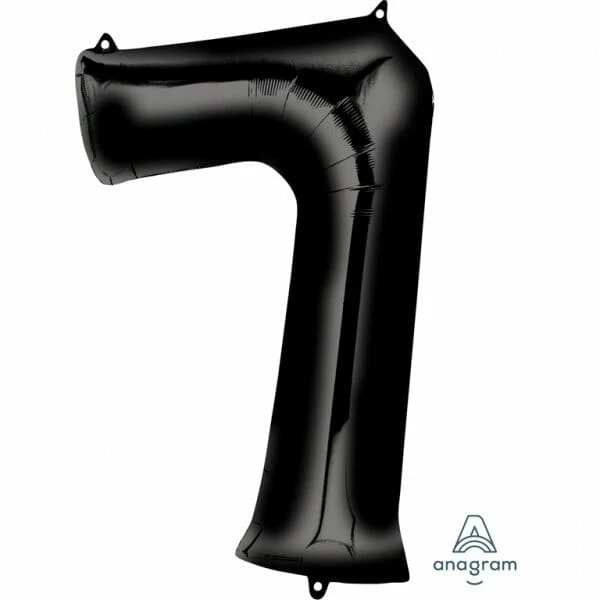 Black Number " 7 " Foil Balloon 34''