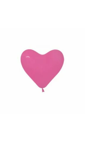 Fashion Solid - Fuchsia Heart 6" Latex Balloonm