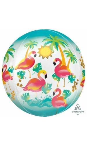 Let's Flamingle Orbz Foil Balloon - 38 cm x 40 cm