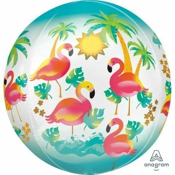 Let's Flamingle Orbz Foil Balloon - 38 cm x 40 cm