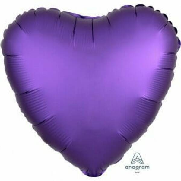 Satin Luxe Purple Royale Foil Balloon Heart - 17'' (43cm)