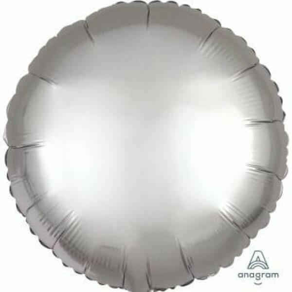 Satin Luxe Platinum Foil Balloon Round - 17'' (43cm)