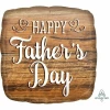 Happy Father's Day Wood Sign Round Foil Balloon - 17 Inch (43cm)