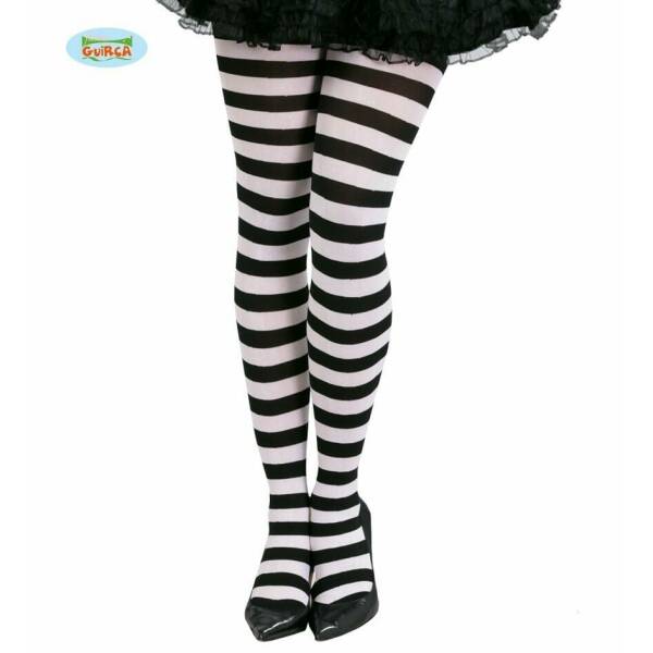 Black & White Striped Tights - Adult One Size