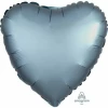 Satin Luxe Steel Blue Foil Balloon Heart - 17'' (43cm)