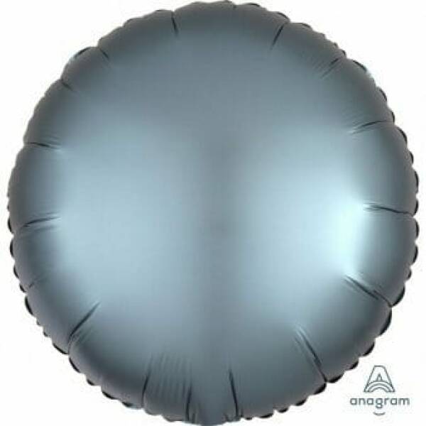 Satin Luxe Steel Blue Foil Balloon Round - 17'' (43cm)