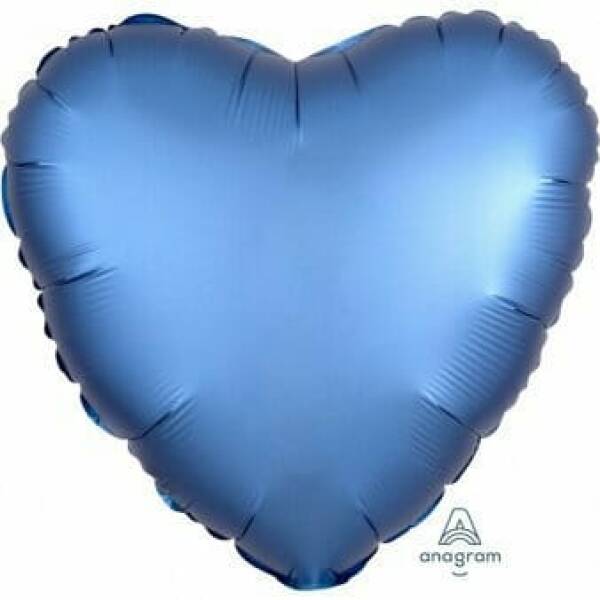 Satin Luxe Azure Foil Balloon Heart - 17'' (43cm)