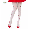 Pantyhose White with Hearts - Adult One Size